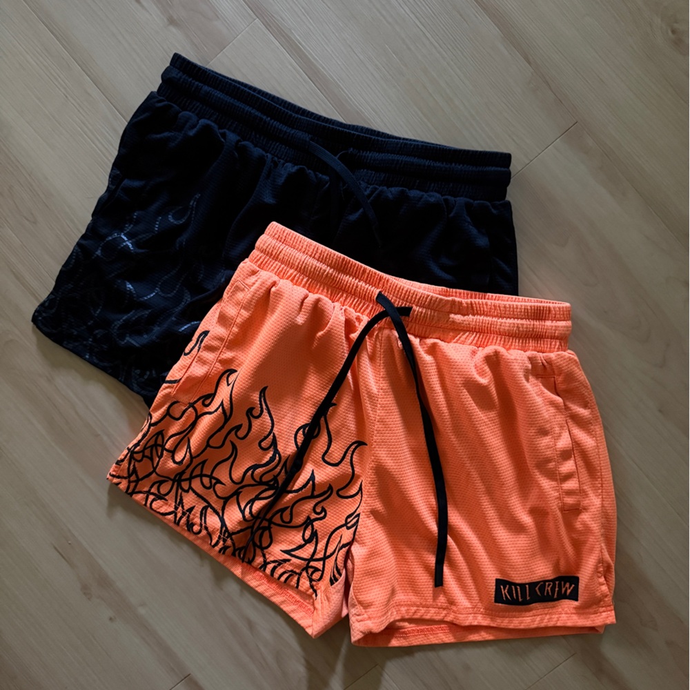 Kill Crew Athletic Shorts in Orange and Black